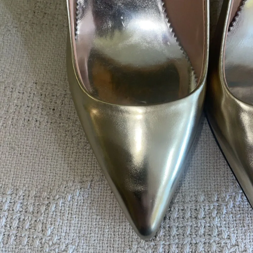 J. Crew Italy Women’s Wedge Heels Size 6 M Gold Metallic Going Out Party Fun